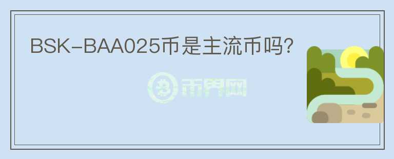 BSK-BAA025幣是主流幣嗎？