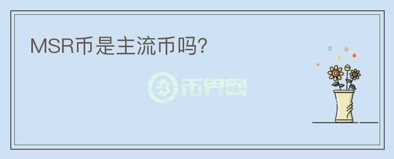 MSR幣是主流幣嗎？