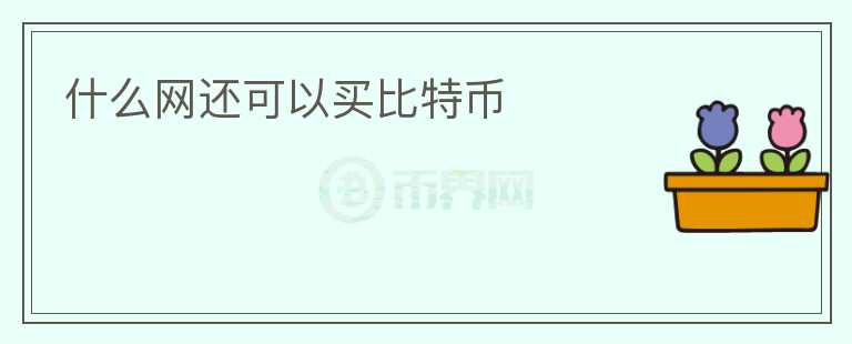 什么網(wǎng)還可以買(mǎi)比特幣