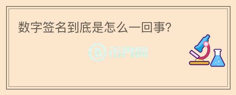 數(shù)字簽名到底是怎么一回事？