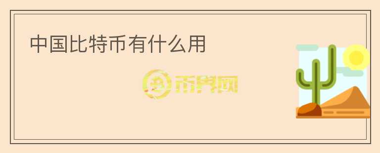 中國比特幣有什么用