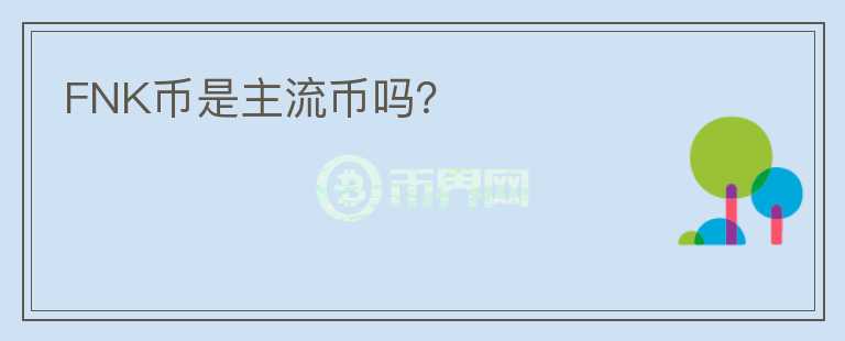 FNK幣是主流幣嗎？