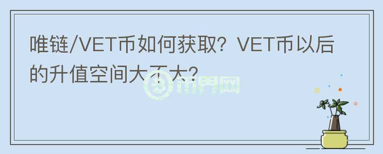 唯鏈/VET幣如何獲??？VET幣以后的升值空間大不大？