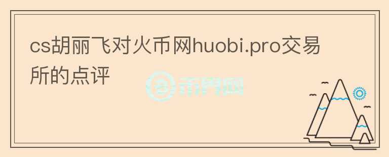 cs胡麗飛對火幣網(wǎng)huobi.pro交易所的點評