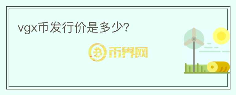vgx幣發(fā)行價(jià)是多少？
