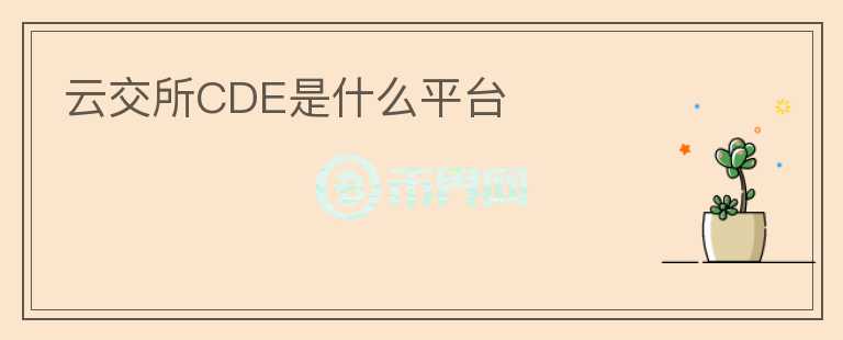 云交所CDE是什么平臺(tái)