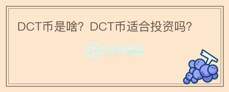 DCT幣是啥？DCT幣適合投資嗎？