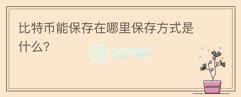 比特幣能保存在哪里保存方式是什么？