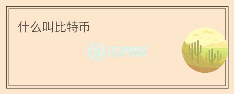 什么叫比特幣