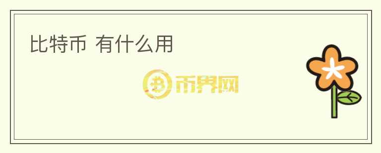 比特幣 有什么用