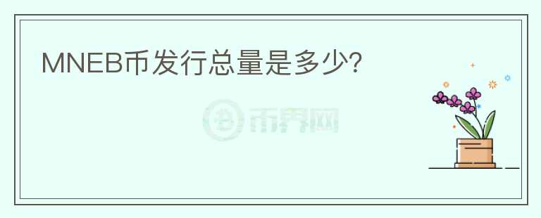 MNEB幣發(fā)行總量是多少？