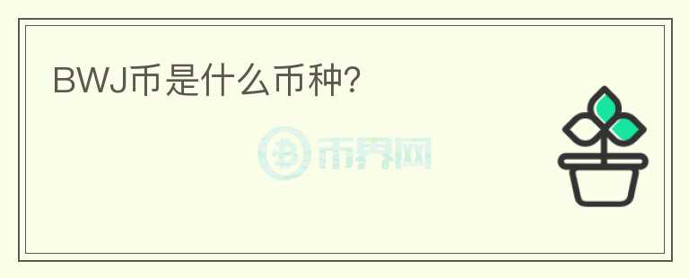 BWJ幣是什么幣種？