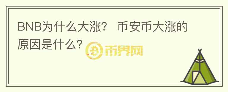 BNB為什么大漲？ 幣安幣大漲的原因是什么？
