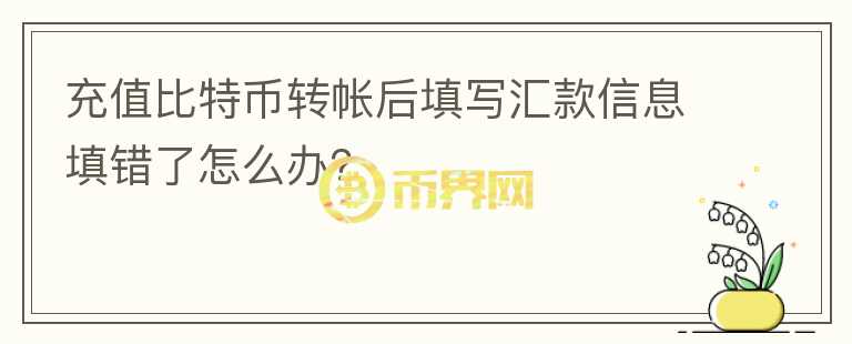 充值比特幣轉(zhuǎn)帳后填寫匯款信息填錯(cuò)了怎么辦？