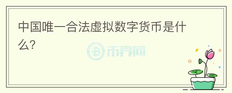 中國唯一合法虛擬數(shù)字貨幣是什么？