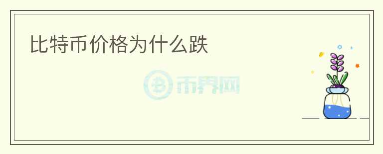 比特幣價(jià)格為什么跌