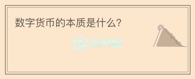 數(shù)字貨幣的本質(zhì)是什么？