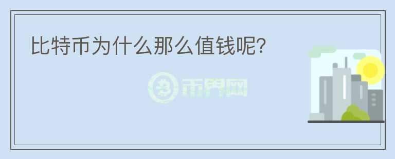 比特幣為什么那么值錢呢？