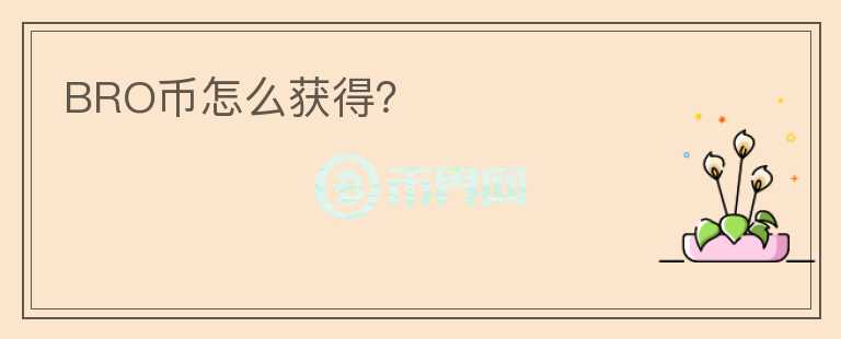 BRO幣怎么獲得？
