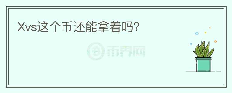 Xvs這個幣還能拿著嗎？