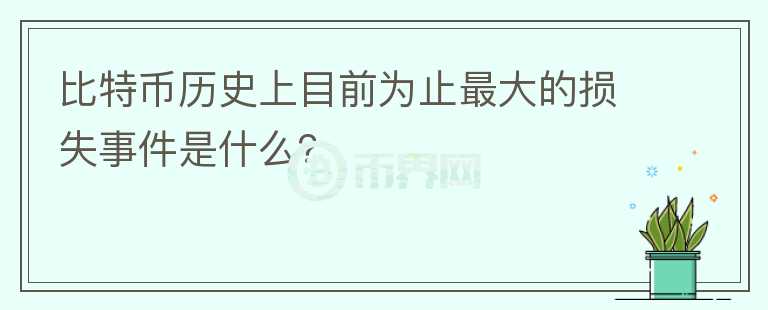 比特幣歷史上目前為止最大的損失事件是什么？