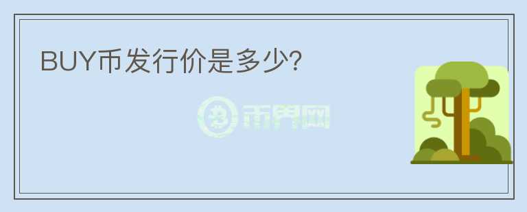 BUY幣發(fā)行價是多少？