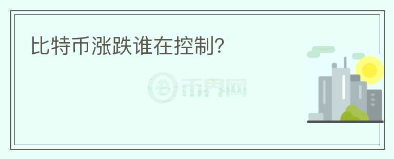 比特幣漲跌誰在控制？