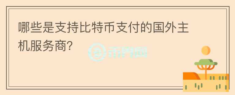 哪些是支持比特幣支付的國(guó)外主機(jī)服務(wù)商？