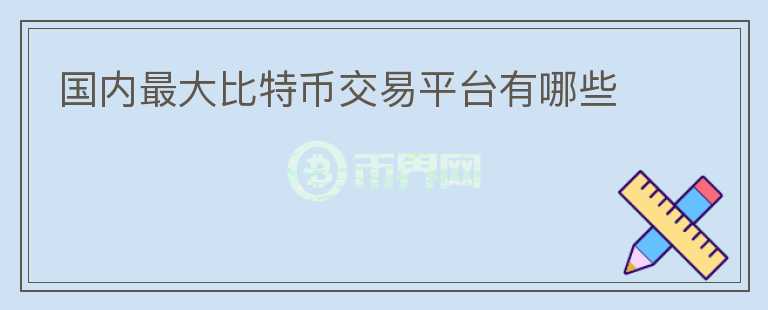 國(guó)內(nèi)最大比特幣交易平臺(tái)有哪些