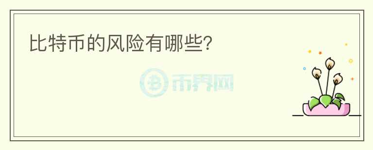 比特幣的風(fēng)險(xiǎn)有哪些？
