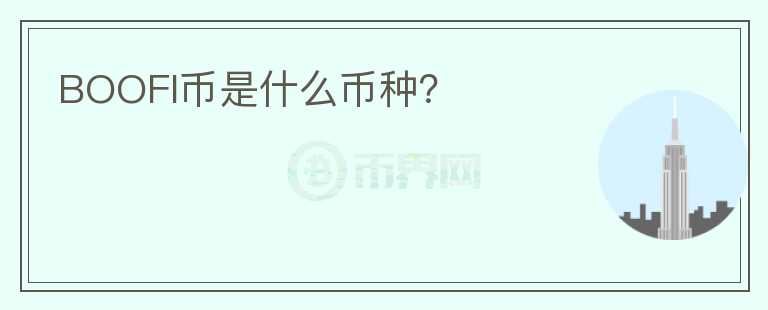 BOOFI幣是什么幣種？