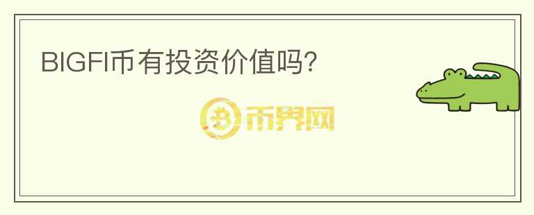 BIGFI幣有投資價值嗎？