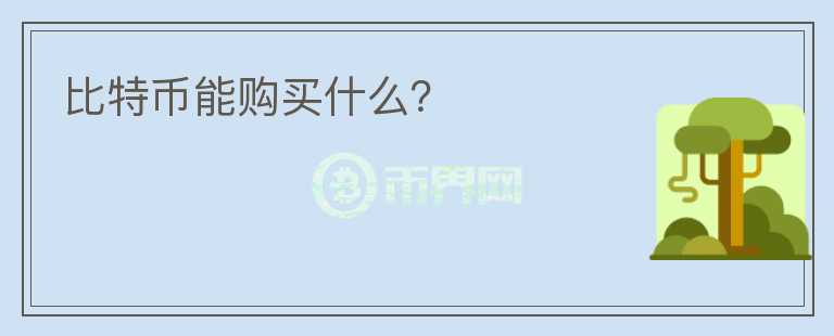 比特幣能購(gòu)買什么？