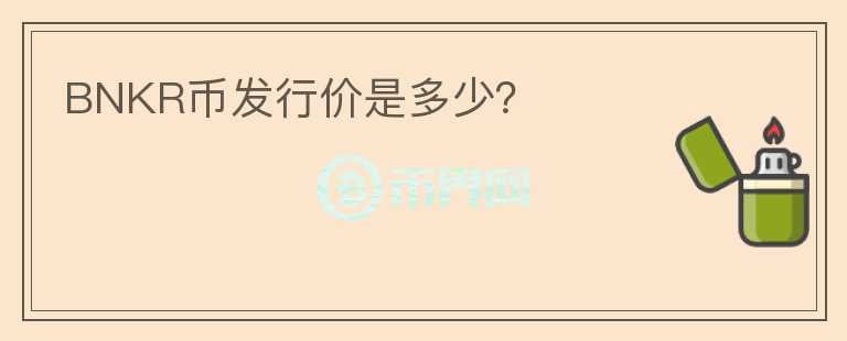 BNKR幣發(fā)行價是多少？