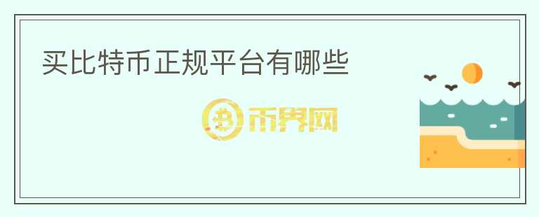 買(mǎi)比特幣正規(guī)平臺(tái)有哪些