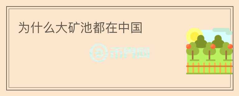 為什么大礦池都在中國