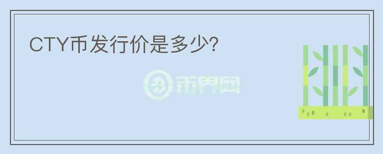 CTY幣發(fā)行價是多少？
