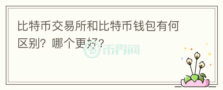 比特幣交易所和比特幣錢包有何區(qū)別？哪個(gè)更好?