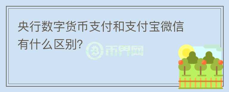 央行數(shù)字貨幣支付和支付寶微信有什么區(qū)別？