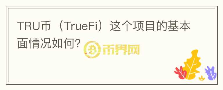 TRU幣（TrueFi）這個項目的基本面情況如何？