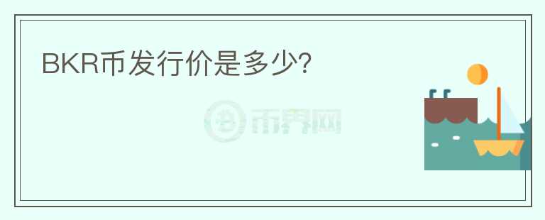 BKR幣發(fā)行價是多少？