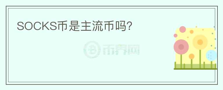 SOCKS幣是主流幣嗎？