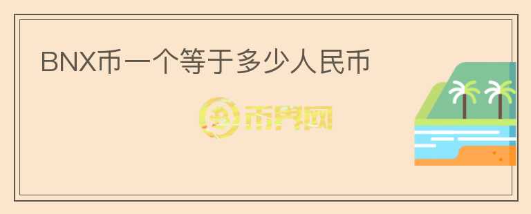 BNX幣一個(gè)等于多少人民幣