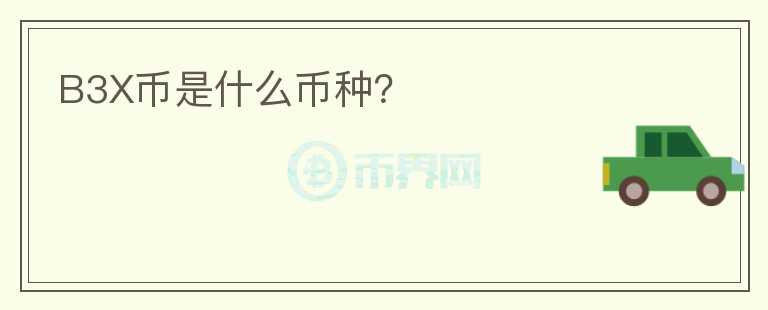 B3X幣是什么幣種？