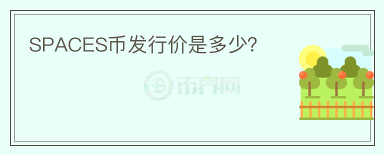 SPACES幣發(fā)行價是多少？